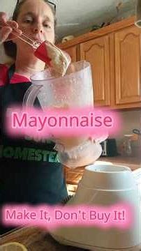 Homemade Mayonnaise. No extra equipment required. 1 cup oil, 1 egg, 2 tsp lemon juice and mustard