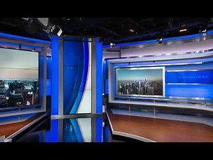 3D virtual studio background /Newsroom background // NEWS TV studio background green screen video