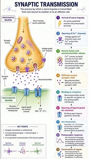 Synaptic Transmission 🧠⚡ | How Neurons Communicate! #synapses #synaptictransmission #biology
