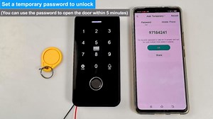Biometric Fingerprint Access Control Keyboard, Smart Remote Unlock, Waterproof, with 10 IC Key Rings, 13.56MHz