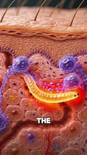 😳🐛 A tiny parasite can create a visible trail beneath your skin…