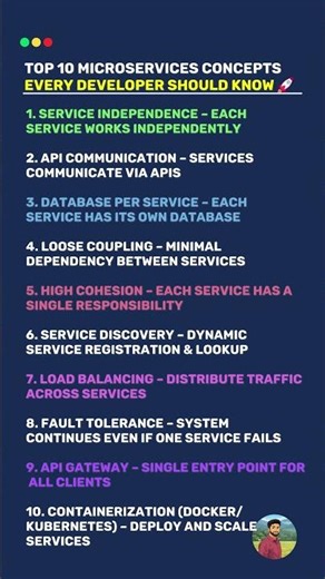 Top 10 Microservices Concepts Every Developer Should Know 🚀 #aws #linux #microservice