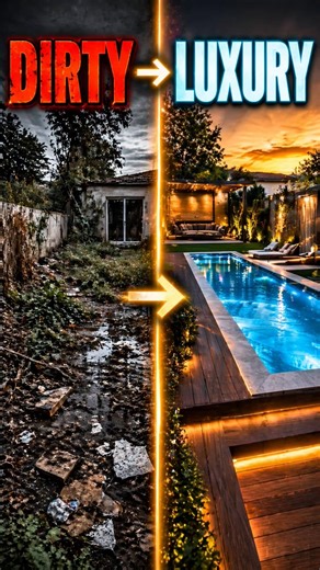 Dirty Backyard to Luxury Pool Paradise 😱 Full Transformation#interiordesign