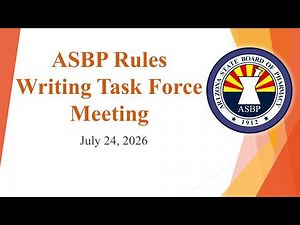 July 24, 2026 - Rules Writing Task Force