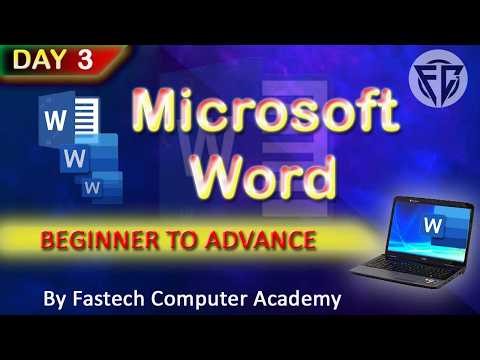 Microsoft Word Tutorial | Find, Replace, Styles & Save as PDF I Fastech Computer Academy I