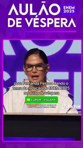 Tema da Redação do ENEM 2025 com Fernanda Pessoa