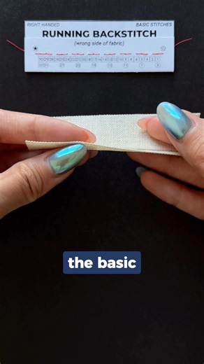 The standard straight stitch that sewing machines do is a basic stitch! These hand stitches shown in this video are just the hand sewn versions of basic stitches. The hand sewn backstitch is the closest to a machine sewn straight stitch. — Please comment any of your other sewing questions and I’ll do my best to answer them!🥹🫶🏼 VD: Montage of clips showing basic stitches on both muslin and sewing cards cut out from the Stitch by Stitch workbook. The basic stitches shown include the running sti