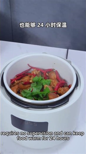 It is fully functional and easy to use. It can both cook rice and stew soup.#Set time#touch #food