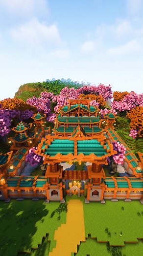 Construcción de Mega Castillo Japonés en Minecraft