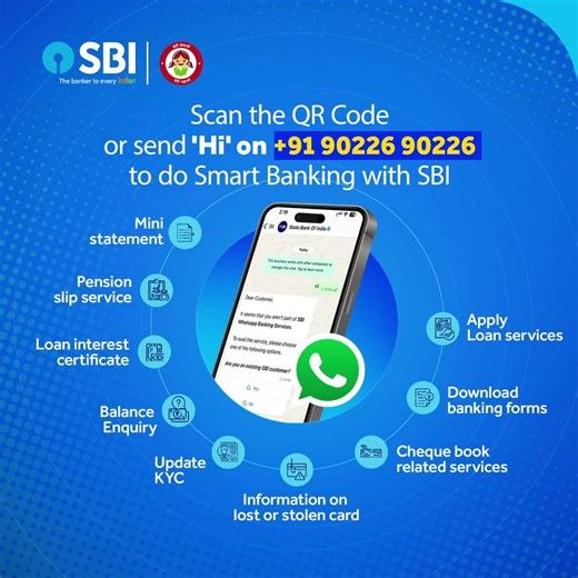 52K reactions · 1.5K shares | Explore a wide range of banking services on your mobile. Start your WhatsApp Banking journey today and go digital with SBI. To know more, Visit: https://sbi.bank.in/web/personal-banking/digital/whatsapp-banking #SBI #TheBankerToEveryIndian #WhatsAppBanking #GoDigital #SmartBankingWithSBI | State Bank of India | Facebook