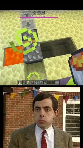 MINECRAFT AUTO BRIDGE MR BEAN REACTION #minecraft #shorts #viral