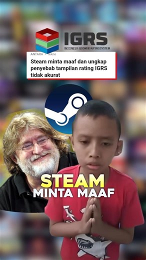 Game kalo di mata Pemerintah dan ucapan Maaf dari Steam