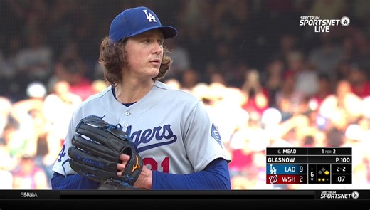 グラスノーが6回2失点と好投🔥ナショナルズ打線から9三振を奪う！6回101球4安打9奪三振2四球2失点防御率3.00 WHIP0.92#ドジャース #グラスナウ
