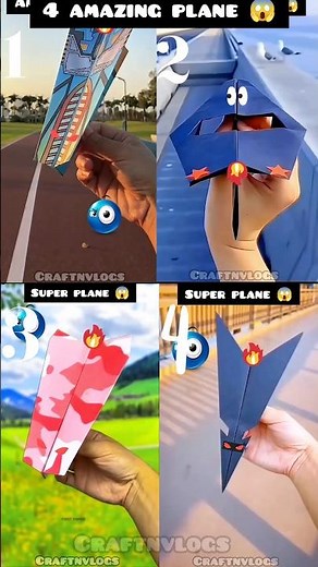 4 Four Amazing 🤩 Super Good Paper Airplane 😲 That flies far #shorts #plane #usa ‪@Craftorgami‬