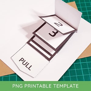 Waterfall Pull Tab Pop-up Card Mechanism - DIY Pop-up Card Template as Digital Download - Etsy UK