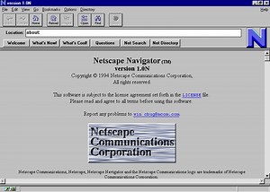 Netscape Navigator 1.0 in 1994