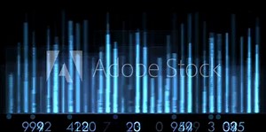 Digital number Audio wave and Music equalizer with Abstract digital background Decoding equalizer barcode
