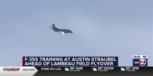 F35s train at Austin Straubel ahead of Lambeau Field flyover