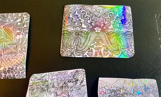 Holographic Stickers! Lavender & Black (6 Pack) - Etsy