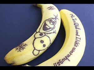 バナナの皮に描くバナナタトゥーやってみた！Banana tattoo