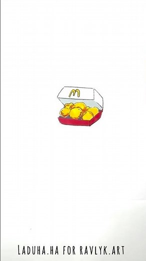 🍟 McDonald’s Chicken Nuggets 🐥 Fun Fast Food Drawing 🎨😋 #shorts #drawing #RavlykArt