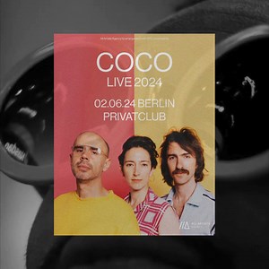 Coco | 02.06.24 | PRIVATCLUB Berlin Tickets bekommt ihr hier: https://www.dodotickets.de/detail/index/sArticle/11263 Coco—the project of Maia Friedman, Oliver Hill, and Dan Molad—began as an experiment of sorts; three friends writing songs for nothing other than the ritual of doing so. “There’s a mutual admiration and trust among us,” the band shares. “It allows a ‘first thought best thought’ mentality.” Their vast and varied individual creative histories—notably with Dirty Projectors, Lucius, a