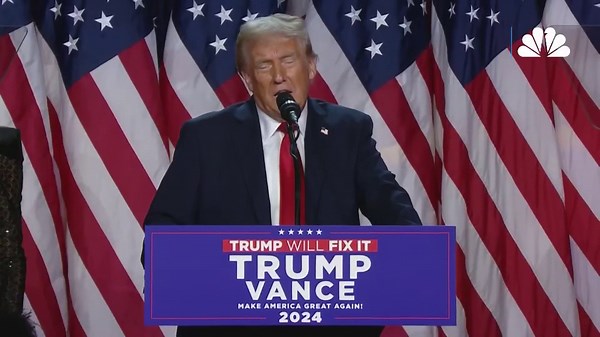 Donald Trump speaks at Republican election watch party in Florida