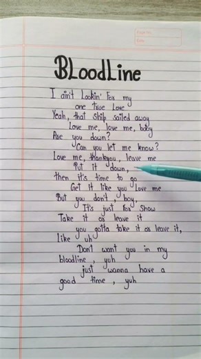 "Bloodline" song lyrics🌼🌸#lyrics #music #song #spotify #shorts #subscribe