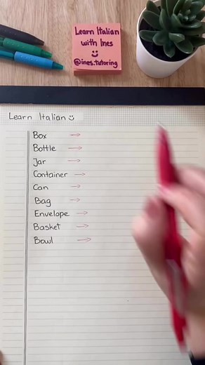 Learn Italian 🇮🇹- Containers Vocabulary | Learn Italian with Ines