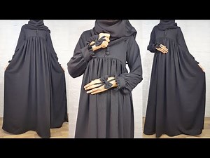 Trending collar Abaya with designer sleeve cutting and stitching/ How to cut and sew jamilla Abaya