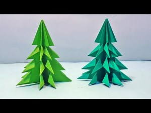 How to Make 3D Paper Christmas Tree - DIY Paper Xmas Tree Tutorial for Decorations