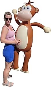 Huge 65" (Over 5 Feet) Tall Inflatable Monkey (Vinyl) Fun Jungle Animal Safari Africa Tropical Birthday Party Decoration! (4 Pack)