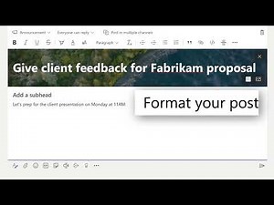 How to create and format a post in Microsoft Teams
