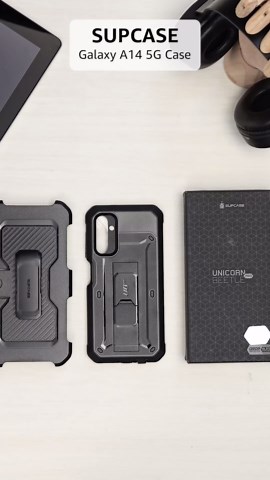 SUPCASE Unicorn Beetle Pro Series for Samsung Galaxy A14 5G Case (2022 Release), Full-Body Rugged Holster Case with Built-in Screen Protector (Black)