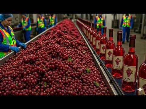 Inside A Red Wine Factory | How Millions of Grapes Become Wine Bottles