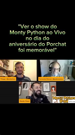 Monty Python Brasil on Instagram: "Depois de assistir o show "Monty Python (quase) Ao Vivo", de 2014, o humorista Nando Viana foi com uma galera comemorar o aniversário do Fábio Porchat num pub em Londres. @nandoviana @fabioporchat"