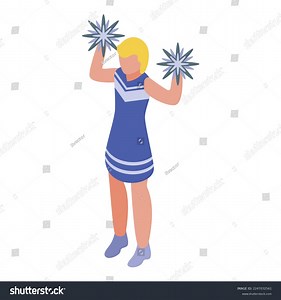 Student Cheer Girl Icon Isometric Vector Stock Vector (Royalty Free) 2247032561 | Shutterstock