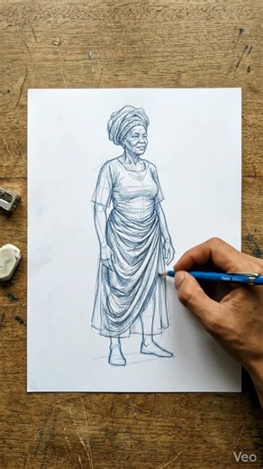 Full Body Action Drawing – African Granny (Pencil Tutorial)