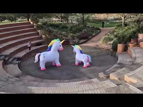 Adult Inflatable 4 legged Unicorn Costume for Entertainments Pony Air Blow Up Mascot Suit