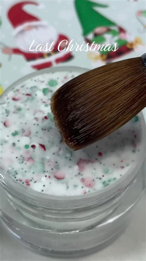 Last Christmas glitter acrylic & dip nail powder swatch