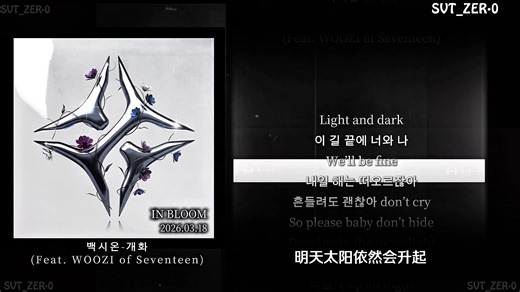 【SVT_ZER·0】SEVENTEEN 李知勋WOOZI Xion - BLOOMING (feat.WOOZI) Lyric Video 零站中字
