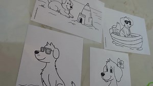 20 Colouring Sheets for Kids - Dogs in Summer - Etsy