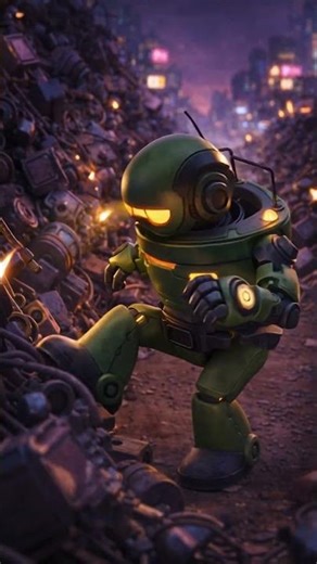 Lonely Robot Finds a Friend 🤖🐶✨ Cyber City Magic #animation #hearttouching #cartoon #games #gaming