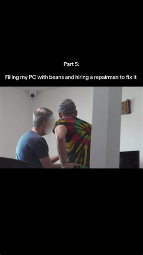 Final part beans prank on repairman #beans #pc #fyp #funny #prank