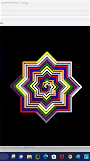 Amazing Star Pattern Design Using Python Turtle. watch it😍#python #turtle #shortsfeed #viral #short