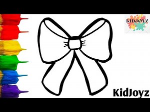 Hello Kitty's Bow🎀Drawing Colouring Paint for kids in easy step by step Tutorial | How to Draw a Bow