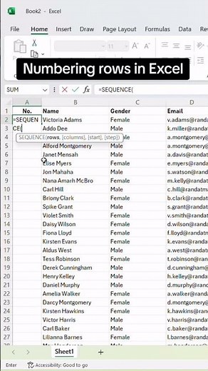 Easy way to number rows in excel #excel #exceltutorial #exceltipsandtricks #exceltricks