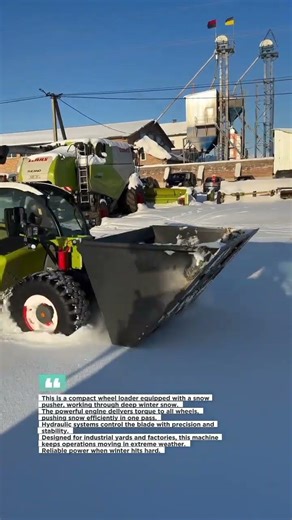 Compact Wheel Loader Clearing Heavy Snow | Winter Work Power #Snow #Loader #Factory