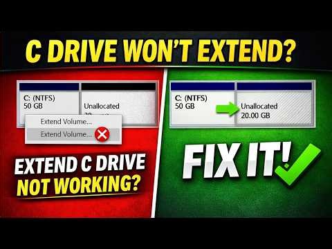 Fix "Can't Extend C Drive with Unallocated Space" in Windows 10/11 (100% Working)