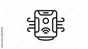 Animated Smart Doorbell WiFi Alert Stock Video